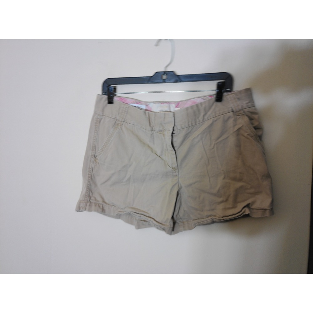 J.Crew Chino Shorts Womens 12 Khaki Tan City Fit Classic Twill Preppy Casual